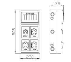 PN-EN 61439-3:2012 Miejsce na zabezpieczenia 8 modułów Wymiary: 230x506x175 mm U RS 8-MOD 2P+Z, 2X3P+N+Z 16A, 3P+N+Z 32A Miejsce na Kolor zabezpieczenia RS-8 8 modułów Szary RAL 7035 1 3,3 62-00