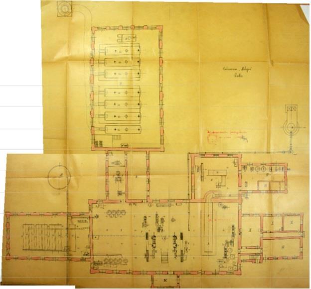 Ryc. 43. Rzut parteru budynku rafinacji cukrowni w Milejowie (APL UWL w. kom.-bud. Sygn. 346). Zabudowania browarów Tradycje produkcji piwa na terenie Międzyrzecza sięgają XVI wieku.