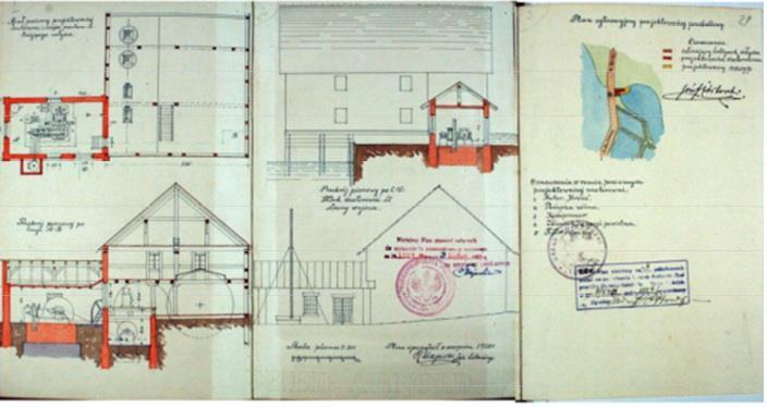 (1892 rok), przebudowanego na napęd parowy (1899 rok), a następnie zaś na gazowy (1904 rok). Ryc. 52.