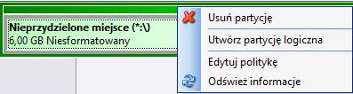 Format... Opens the Format Volume dialog. Edit Policy Opens the Partition Creation Policy Editor. Refresh Volumes Info Queries the OS and updates the volume information.