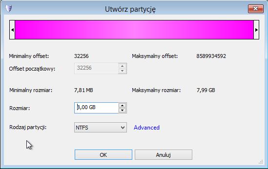 File System Allocation Unit Size Perform a quick format Enable file and folder compression Default is NTFS. The dropdown box offers FAT, FAT32, and NTFS.
