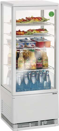 Witryny chłodnicze Witryna chłodnicza Mini Slim-Line 80L z oświetleniem diodowym pojemność: 80 litrów chłodzenie powietrzem obiegowym czynnik chłodzący R600a automatyczny proces odszraniania