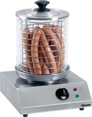 A120406 Urządzenie do hot-dogów stal chromowo-niklowa 18/10 lampka kontrolna i regulacja temp.