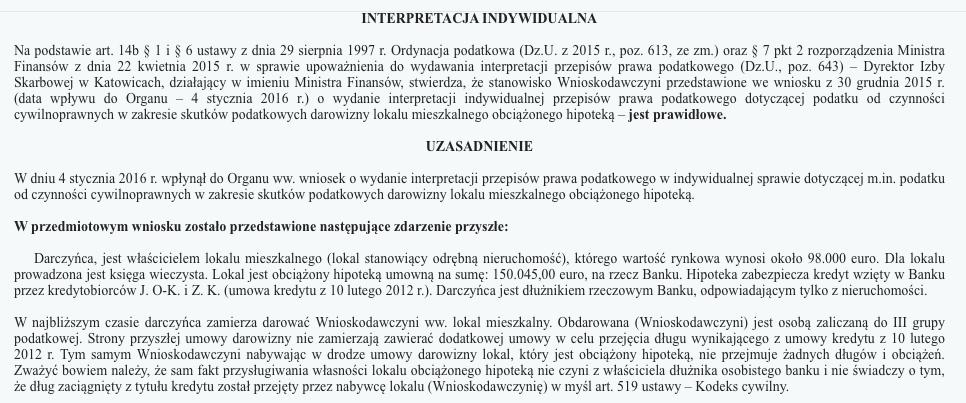 Przykładowy profil interpretacji indywidulanejuzasadnienie Istota stanowiska wnioskodawcy i rozstrzygnięcie, co