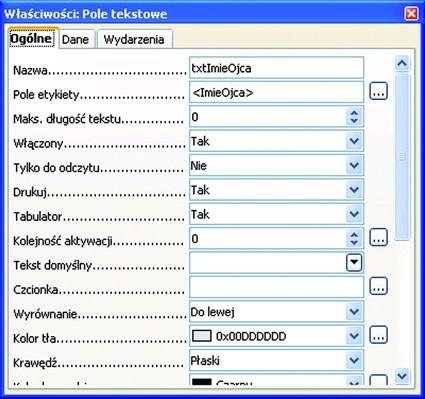 Ręczna edycja formularza Podświetl przy pomocy myszy nazwę wybranego formularza i przyciśnij prawy klawisz myszy. Z menu kontekstowego wybierz Edytuj.