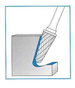 FREZY TRZPIENIOWE Z WĘGLIKA SPIEKANEGO STOŻKOWE O PROMIENIU 14 STANDARDOWE Rodzaj d1 (mm) l2 (mm) d2 (mm) l1 (mm) 6 FU TK SL0213 2 13 3 38-6 FU TK SL0313 3 13 3 38-6 FU TK