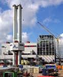 Montaż kotła oraz konstrukcji stalowej i urządzeń oczyszczania spalin w spalarni odpadów w Moerdijk w Holandii Parametry kotła: - moc 14 MW, - masa 1 650 ton.
