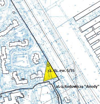 część działki ew. nr. 5/55 z obrębu 1-10-10 - postępowanie administracyjne prowadzone najpierw przez Starostwo Powiatowe w Piasecznie (WGM 6821.9.39.2015.MK), które obejmuje grunt pod budynkami ul.