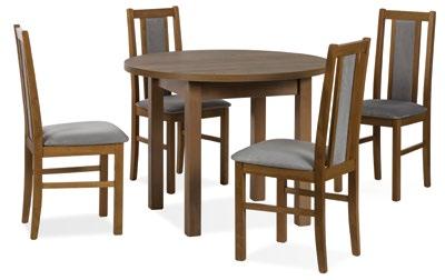-ø 100 cm / wys.-76 cm DK02 krzesło drewniane z tapicerowanym siedziskiem kolor: szary stelaż: drewno bukowe, kolor: dąb burgundzki wys.