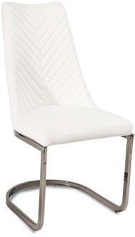 DC250 krzesło tapicerowane, ekoskóra kolor: biały stelaż: metal wys.-98 cm / wys. siedź.