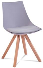 Stella krzesło z tworzywa sztucznego kolory: biały, szary stelaż: drewno bukowe wys.