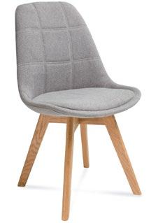 -45 cm Fiord 3 krzesło tapicerowane, tkanina kolory: c. szary, j.
