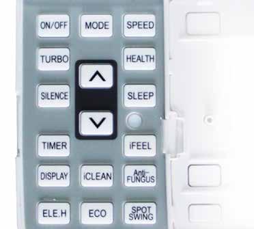 / Wyłącz Turbo Zdrowie Jonizator / Plasma Wyciszenie Funkcja SLEEP Ustawienia temperatury Nastawienie timera Funkcja ifeel