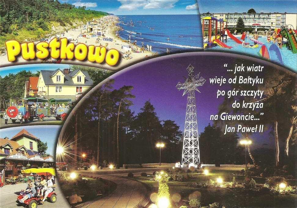 Aax-17 Brak Aax-17r Brak widokówka wydawca Kamera Kołobrzeg. Pustkowo. jak wiatr wieje od Bałtyku po gór szczyty do krzyża na Giewoncie Jan Paweł II.