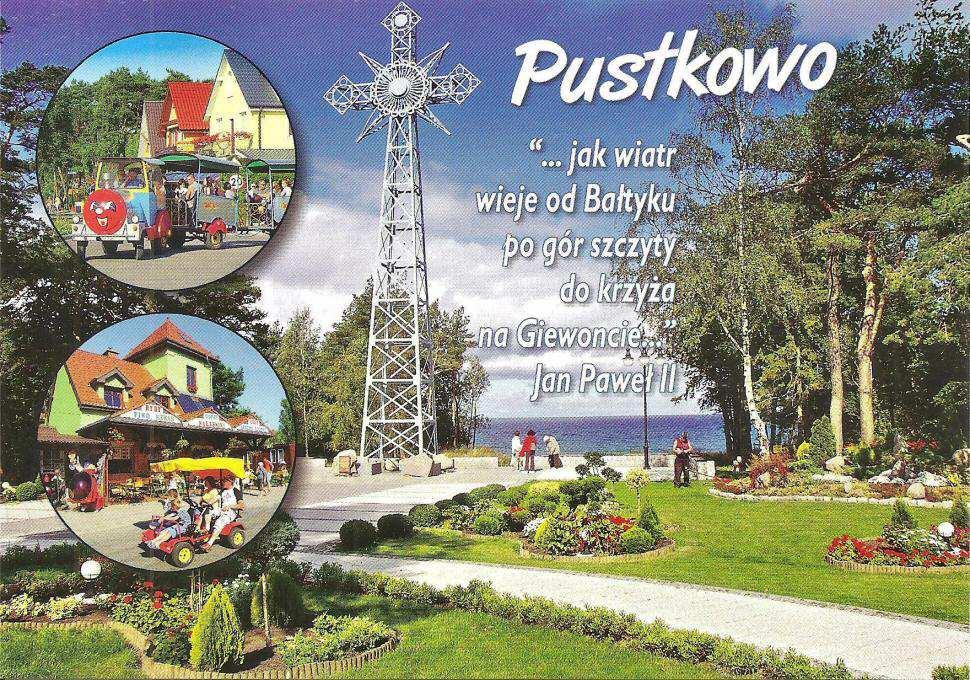 Aax-21 Brak Aax-21r Brak widokówka wydawca Kamera Kołobrzeg. Pustkowo. jak wiatr wieje od Bałtyku po gór szczyty do krzyża na Giewoncie Jan Paweł II.