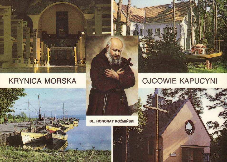 Aax-33 Brak Aax-33r Brak widokówka: KRYNICA MORSKA. OJCOWIE KAPUCYNI. BŁ. HONORAT KOŹMIŃSKI.
