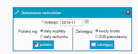 Płatnik deklaracje ZUS Ta opcja również została już opisana wcześniej. Zestawienie rachunków Zobaczmy jeszcze opcje zestawienie rachunków po lewej stronie okienka.