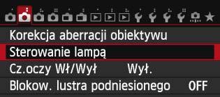 3 Ustawianie lampy błyskowejn Za pomocą ustawień wbudowanej lampy błyskowej lub lampy błyskowej Speedlite z serii EX zgodnej z ustawieniami funkcji lampy można użyć ekranu menu aparatu do ustawienia