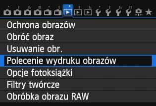 W Standard DPOF (Digital Print Order Format) Możesz ustawić rodzaj wydruku oraz opcje drukowania daty i numeru pliku.