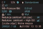 Funkcje przycisku B Gdy aparat jest gotowy do fotografowania, naciśnięcie przycisku <B> umożliwia wyświetlenie pozycji [Wyświetla ustaw. aparatu], [Poziomica elektroniczna] (str.