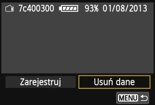 3 Sprawdzanie informacji o akumulatorze Naklejanie etykiety z numerem seryjnym na akumulator Oznaczenie wszystkich zarejestrowanych akumulatorów LP-E6 dostępnymi w sprzedaży etykietami z numerami