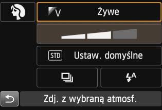 Q Szybkie nastawy W trybach strefy podstawowej podczas wyświetlania ekranu ustawień funkcji fotografowania można nacisnąć przycisk <Q>, aby wyświetlić ekran szybkich nastaw.