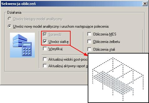 Siatka W Advance Design dostępne są dwa algorytmy MES dla siatkowania: "Siatka standardowa" i "Delaunay".