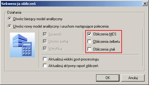 Obliczenia Po utworzeniu siatki MES, Advance Design jest gotowy do analizy modelu.