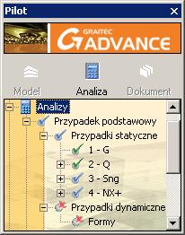 stosownie do założonych hipotez: Zdefiniowane analizy (statyka i dynamika, analiza liniowa i nieliniowa, duże