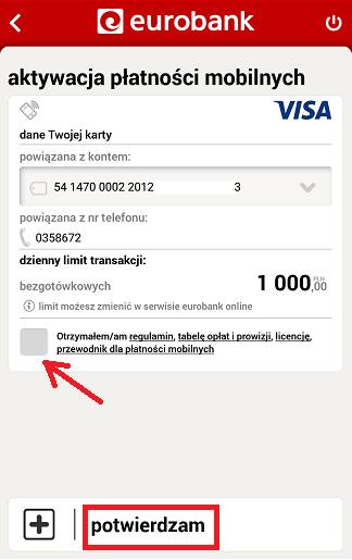 Karta płatności mobilne Visa jest wydawana i aktywowana w aplikacji mobilnej po podaniu prawidłowego kodu PIN wykorzystywanego do autoryzacji operacji.