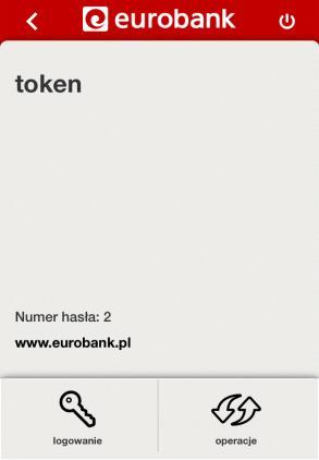 TOKEN GSM Aplikacja eurobank mobile posiada zintegrowany Token GSM,