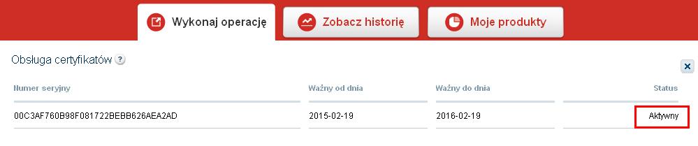 Ważne! Aby aktywować certyfikat należy udać się do placówki Banku lub skontaktować Pracownik Banku dokona aktywacji z Infolinią certyfikatu.