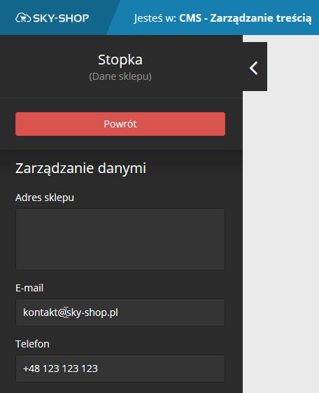 Jak zmienić dane kontaktowe na stronie głównej sklepu?
