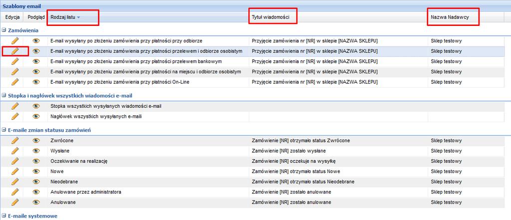 Jak sparametryzować maile systemowe wysyłane przez sklep?