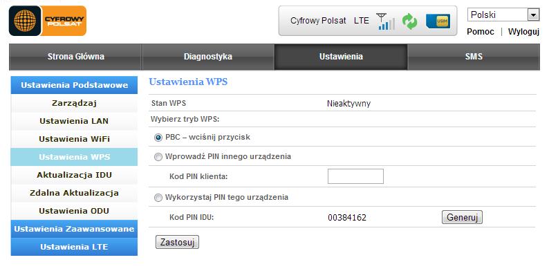 Ustawienia WPS Jeżeli bezprzewodowa karta sieciowa obsługuje funkcje Wi-Fi Protected Setup oraz PIN, można połączyć ją do sieci w sposób opisany poniżej.