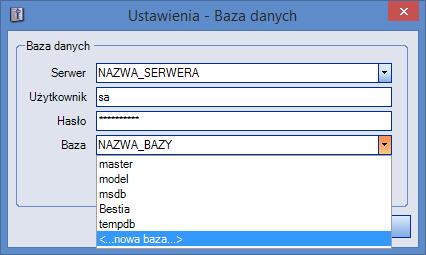 utworzyć nową bazę danych. Po uruchomieniu systemu zostanie wyświetlony komunikat z prośbą o zdefiniowanie parametrów połączenia z bazą danych systemu (rys. 21). Rysunek 21.