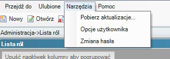 połączeniu testowym, wtedy trzeba zapisać ustawienia przyciskiem OK i uruchomić ponownie program. 2.10. Aktualizowanie programu Rysunek 24.