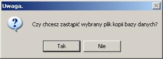 Należy pamiętać, iż kopia bazy danych robiona jest na komputerze pełniącym rolę serwera, a nie na komputerze użytkownika, który jest podłączony do bazy znajdującej się na innym komputerze.