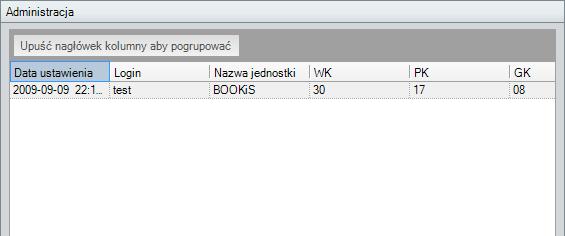 Rysunek 61. Wybór kategorii Blokady W oknie środkowym zostanie wyświetlona lista aktualnych blokad (rys.