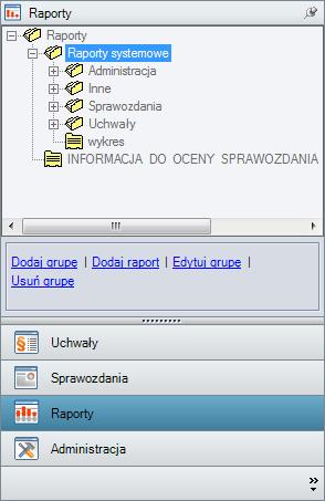 5. Moduł Raporty 5.1. Funkcje modułu Raporty Moduł Raporty służy do prezentowania danych zebranych w systemie w zdefiniowanym uprzednio układzie graficznym.