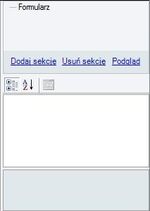Ustawianie kontrolek Aby dodać formularz z filtrem, należy utworzyć w formularzu nową sekcję (klikając w prawej górnej części okna na opcję Dodaj sekcję - rys. 72). Rysunek 72.