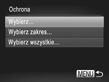 Chronione zdjęcia na karcie pamięci zostaną usunięte w przypadku jej sformatowania (str. 189, 190). Chronionych zdjęć nie można usuwać za pomocą aparatu.