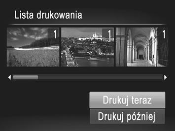 Drukowanie zdjęć Wprowadź ustawienia drukowania. Za pomocą przycisków op wybierz opcję [Wybierz], a następnie naciśnij przycisk m.