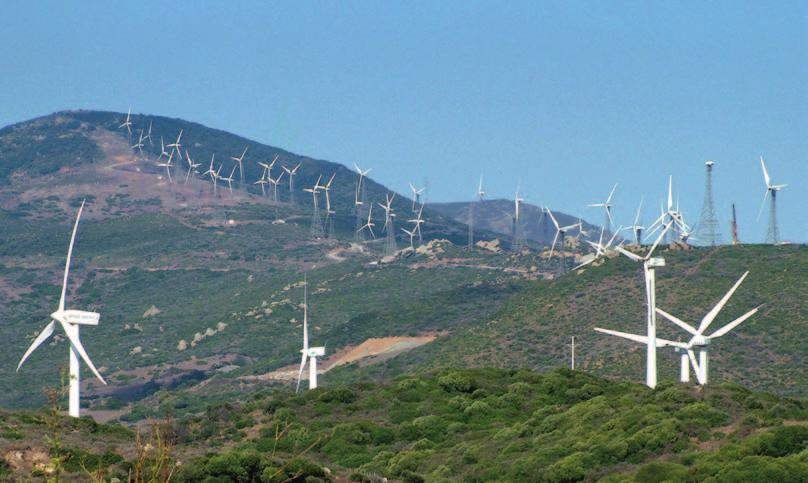 Chrońmy Przyr. Ojcz. rocznik 65, zeszyt 5, 2009. Farmy wiatrowe w rejonie Tarify nad Cieśniną Gibraltarską, na jednej z najważniejszych tras migracji ptaków w Palearktyce (fot. A.
