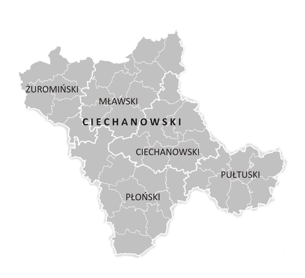 Obszar oddziaływania RIT Subregionu Ciechanowskiego