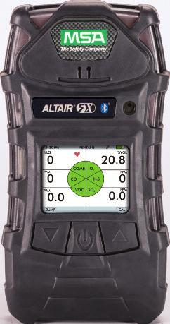 Rodzina detektorów gazu ALTAIR ALTAIR 5X z komunikacją Bluetooth Detektor wielogazowy z czujnikami MSA XCell Detektor wielogazowy ALTAIR 5X do wykrywania gazów palnych, O₂ i toksycznych jest tak