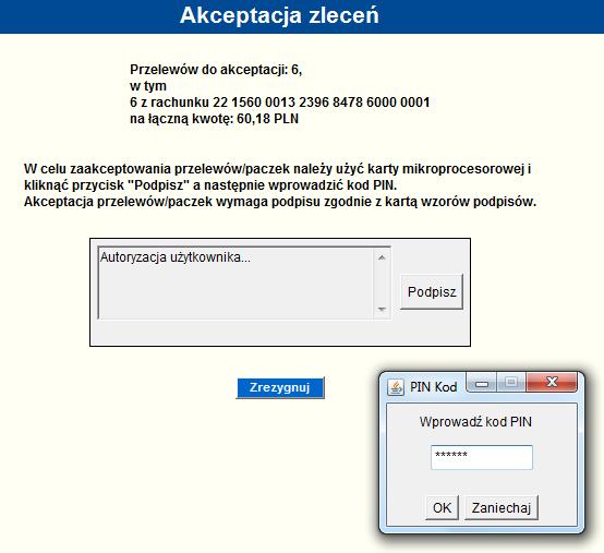 6 Informacja o poprawności akceptacji przelewów 6.17