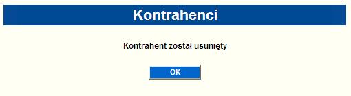 Rysunek 98 Potwierdzenie przez system usunięcie kontrahenta z bazy 6.10.4. Import kontrahentów Aplikacja daje możliwość importu bazy kontrahentów z pliku.