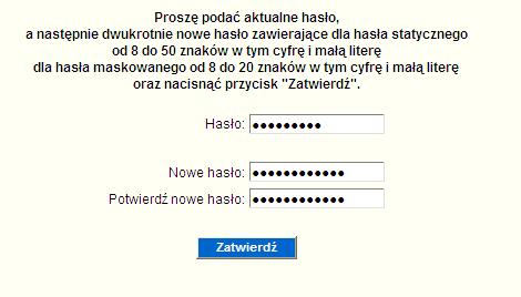 Rysunek 127 Zmiana metody autentykacji z hasła statycznego na