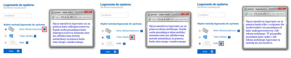 Dla przeglądarek obsługujących wtyczki Java (Internet Explorer, Mozilla Firefox) działających w oparciu o system operacyjny Windows 7 i wersji wyższych, prosimy o pobranie i zainstalowanie wtyczki